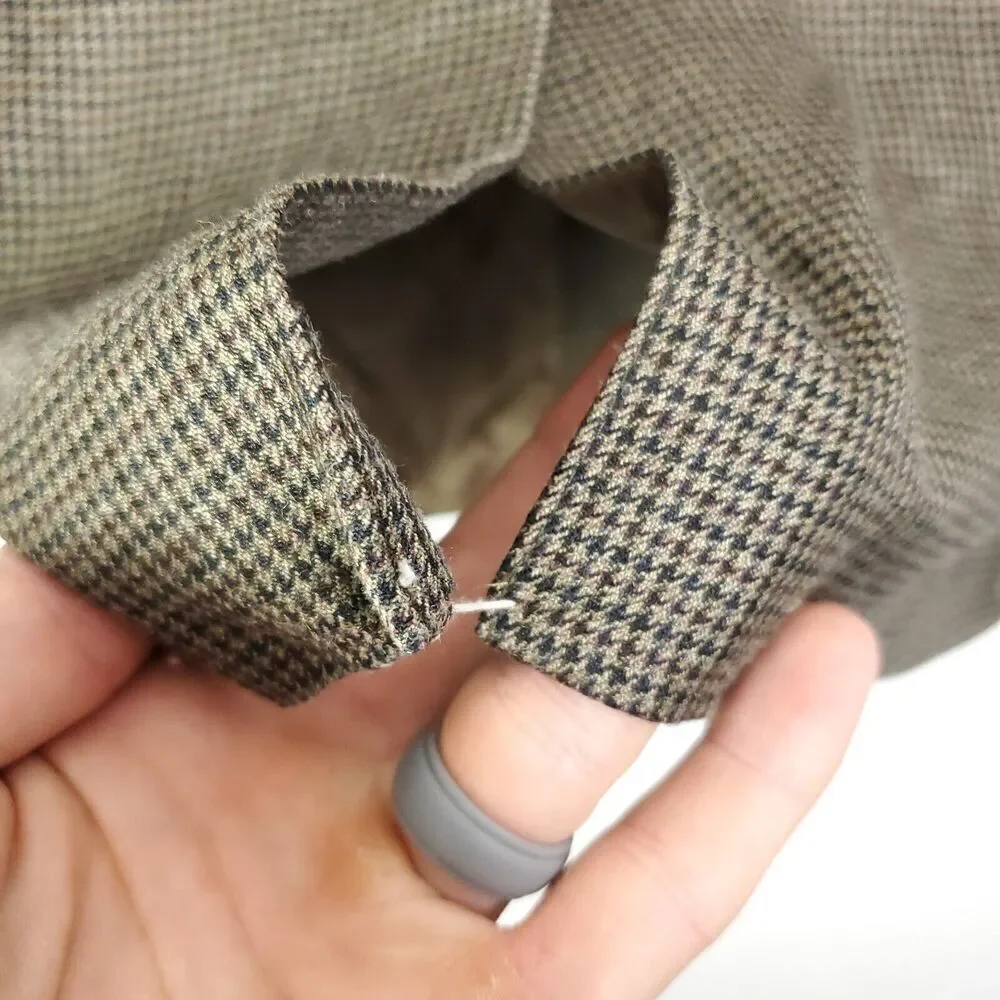 Ralph Ralph Lauren Blazer Mens 42L Houndstooth Academia Silk Wool Career Money